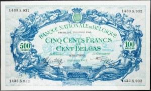 Belgium, 500 Francs 1943