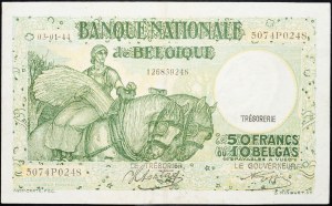 Belgium, 50 Francs 1944