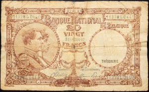 Belgium, 20 Francs 1945