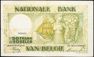 Belgie, 50 franků 1945