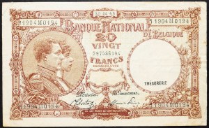 Belgicko, 20 frankov 1945