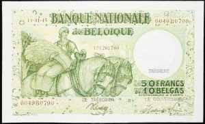 Belgium, 50 Francs 1945