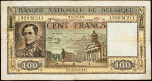 Belgicko, 100 frankov 1945