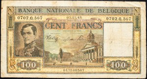 Belgicko, 100 frankov 1945