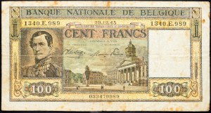 Belgia, 100 franków 1945