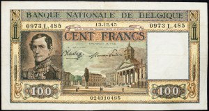 Belgia, 100 franków 1945