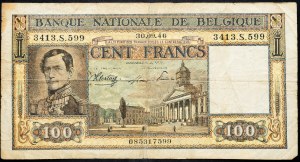 Belgie, 100 franků 1946