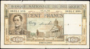 Belgie, 100 franků 1946