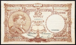 Belgium, 20 Francs 1947