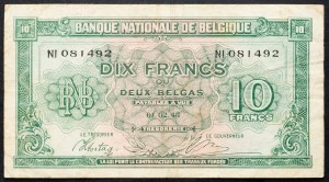 Belgio, 10 franchi 1948