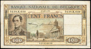 Belgique, 100 Francs 1948