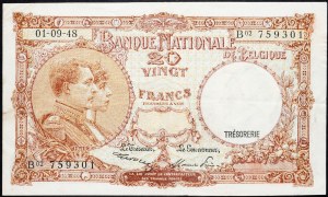 Belgien, 20 Francs 1948