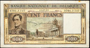 Belgicko, 100 frankov 1948