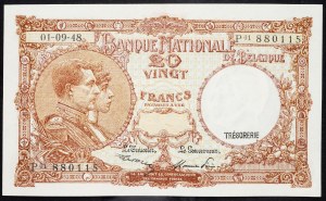 Belgium, 20 Francs 1948