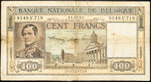 Belgie, 100 franků 1950