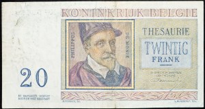 Belgien, 20 Francs 1956