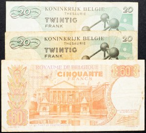 Belgie, 20, 50 franků 1964, 1966