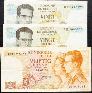 Belgique, 20, 50 Francs 1964, 1966