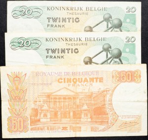 Belgie, 20, 50 franků 1964, 1966