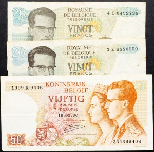 Belgique, 20, 50 Francs 1964, 1966
