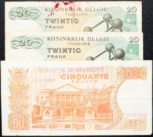 Belgie, 20, 50 franků 1964, 1966