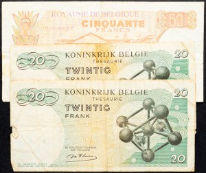 Belgie, 20, 50 franků 1964, 1966