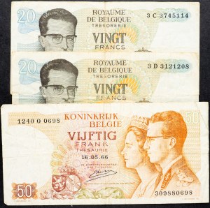 Belgium, 20, 50 Francs 1964, 1966