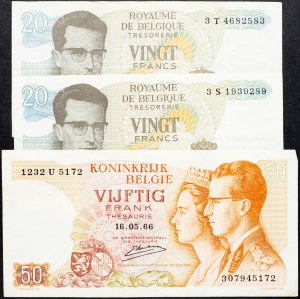 Belgium, 20, 50 Francs 1964, 1966