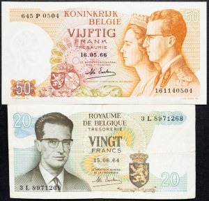 Belgie, 20, 50 franků 1964.1966