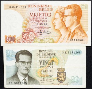 Belgium, 20, 50 Francs 1964.1966
