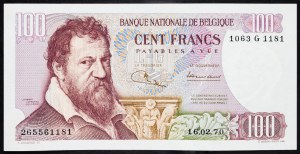 Belgicko, 100 frankov 1970