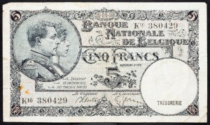 Belgium, 5 Francs 1988