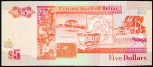 Belize, 5 dollars 1990