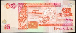 Belize, 5 dolárov 1990