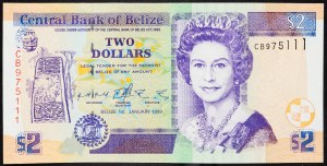 Belize, 2 dolarů 1999