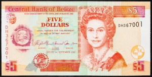 Belize, 5 dollari 2007