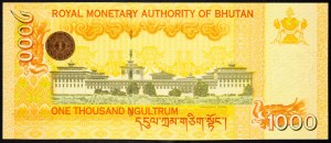Bhútán, 1000 Ngultrum 2016