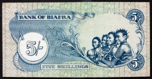 Biafra, 5 Shillings 1968-1969