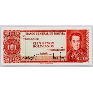 Bolivia, 100 Bolivianos 1962