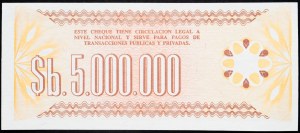 Bolívia, 5000000 pesos bolívijských 1985