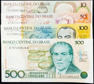 Brazil, 10, 50, 100, 500 Cruzados 1986-1988