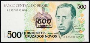 Brazílie, 500 Cruzeiros 1990