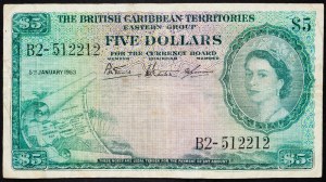 Indie Occidentali Britanniche, 5 dollari 1953