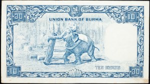 Birmania, 10 Kyats 1958