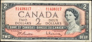 Kanada, 2 dolarů 1954