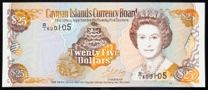 Cayman Islands, 25 Dollars 1996