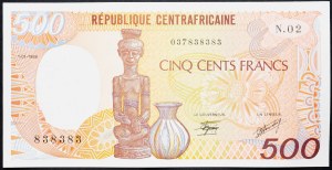 Central African Republic, 500 Cents Francs 1986