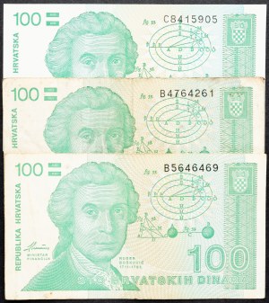 Croatie, 100 Dinara 1991