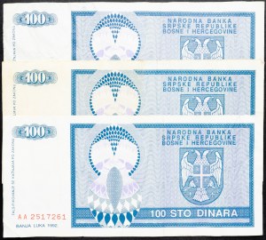 Chorvatsko, 100 Dinara 1992