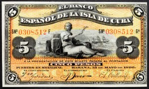 Kuba, 5 pesos 1896
